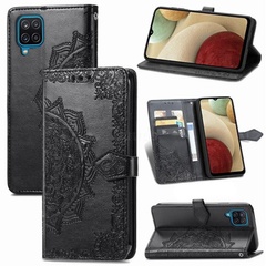 Кожаный чехол (книжка) Art Case с визитницей для Samsung Galaxy A12 / M12 Черный