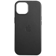 Кожаный чехол Leather Case (AAA) with MagSafe and Animation для Apple iPhone 15 Pro (6.1") Black