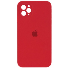 Чехол Silicone Case Full Camera Protective (AA) для Apple iPhone 11 Pro Max (6.5") Красный / Camellia