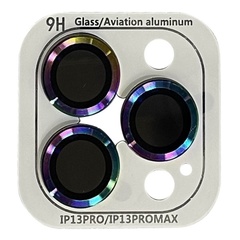 Захисне скло Metal Classic на камеру (в упак.) для Apple iPhone 12 Pro Max, Сиреневый / Rainbow