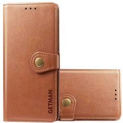 Шкіряний чохол книжка GETMAN Gallant (PU) для Xiaomi Redmi Note 12 4G, Коричневий