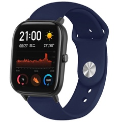 Силиконовый ремешок Sport для Xiaomi Amazfit/Samsung 22 mm Темно-синий / Midnight blue