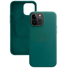 Шкіряний чохол Leather Case (AA) with MagSafe для Apple iPhone 14 Pro (6.1"), Pine green
