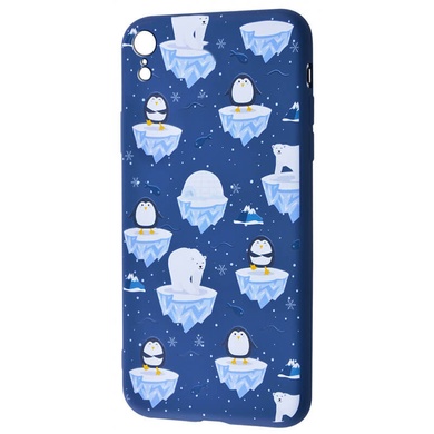 TPU чехол WAVE Fancy для Apple iPhone XR (6.1") White Bear and Penguins / Dark blue