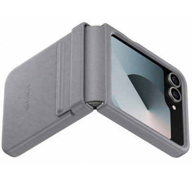 Кожаный чехол Leather Case (AAA) для Samsung Galaxy Z Flip6 Gray