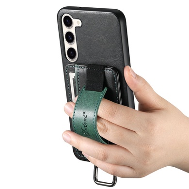 Шкіряний чохол Wallet case and straps для Samsung Galaxy S24, Чорний / Black