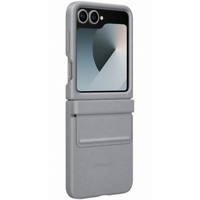 Кожаный чехол Leather Case (AAA) для Samsung Galaxy Z Flip6 Gray