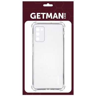 TPU чохол GETMAN Ease logo посилені кути для Samsung Galaxy A03s, Безбарвний (прозорий)
