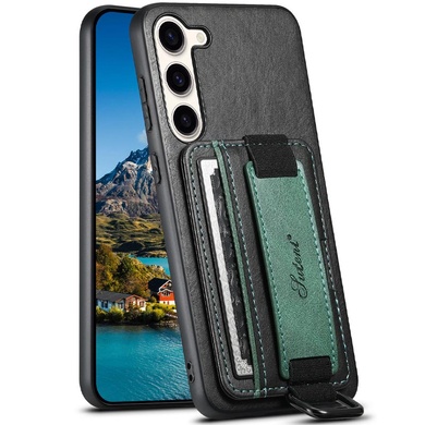 Шкіряний чохол Wallet case and straps для Samsung Galaxy S24, Чорний / Black