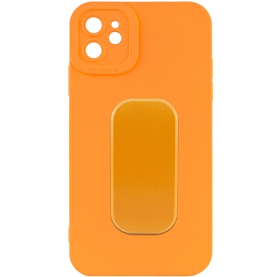 Силиконовый чехол с держателем для Apple iPhone 12 (6.1") Оранжевый
