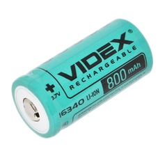 Акумулятор 16340 VIDEX 800mAh Li-ion, Зелений