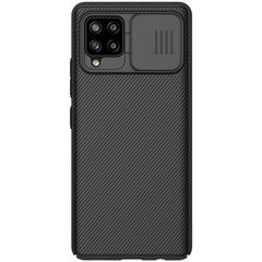 Карбоновая накладка Nillkin Camshield (шторка на камеру) для Samsung Galaxy A22 5G Черный / Black