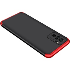 Пластиковая накладка GKK LikGus 360 градусов (opp) для Xiaomi Redmi Note 10 / Note 10s Черный / Красный