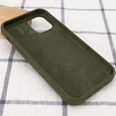 Чехол Silicone Case Full Protective (AA) для Apple iPhone 12 Pro / 12 (6.1") Зеленый / Dark Olive