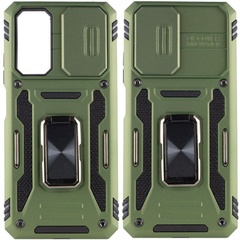Ударопрочный чехол Camshield Army Ring для Xiaomi Redmi Note 11 (Global) / Note 11S Оливковый / Army Green
