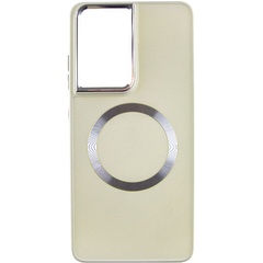 TPU чохол Bonbon Metal Style with MagSafe для Samsung Galaxy S22 Ultra, Білий / White