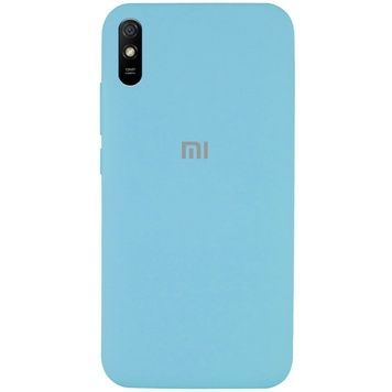 Чехол Silicone Cover Full Protective (AA) для Xiaomi Redmi 9A Голубой / Light Blue