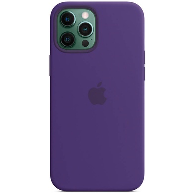 Чехол Silicone case (AAA) full with Magsafe для Apple iPhone 12 Pro / 12 (6.1") Фиолетовый / Amethyst