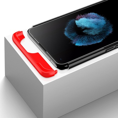 Пластиковая накладка GKK LikGus 360 градусов (opp) для OnePlus 9 Черный / Красный