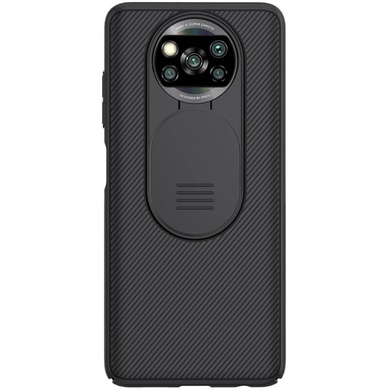 Карбоновая накладка Nillkin Camshield (шторка на камеру) для Xiaomi Poco X3 NFC / Poco X3 Pro Черный / Black