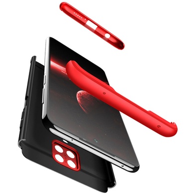 Пластиковая накладка GKK LikGus 360 градусов (opp) для Xiaomi Redmi Note 9s/Note 9 Pro/9 Pro Max Черный / Красный