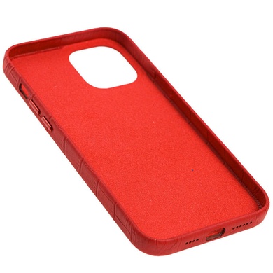 Шкіряний чохол Croco Leather для Apple iPhone 12 Pro / 12 (6.1"), Red
