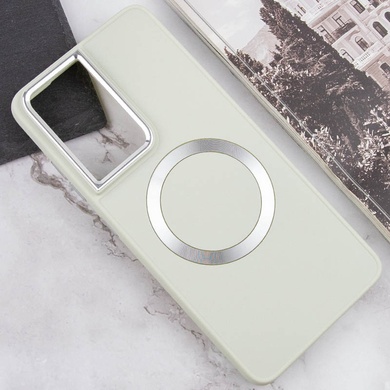 TPU чехол Bonbon Metal Style with MagSafe для Samsung Galaxy S22 Ultra Белый / White