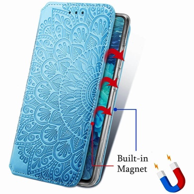 Шкіряний чохол книжка GETMAN Mandala (PU) для Samsung Galaxy A12 / M12, Синій