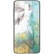 TPU+Glass чохол Luxury Marble для OnePlus 7, Птица / Бирюзовый