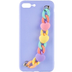 Чехол Chained Heart c подвесной цепочкой для Apple iPhone 7 plus / 8 plus (5.5") Lilac Blue