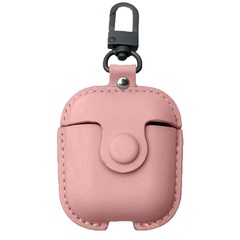 Кожаный футляр Leather bag для наушников AirPods Розовый
