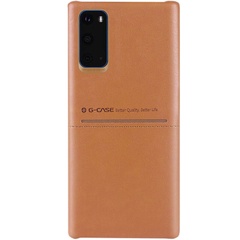 Кожаная накладка G-Case Cardcool Series для Samsung Galaxy S20 Коричневый