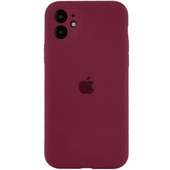 Чехол Silicone Case Full Camera Protective (AA) для Apple iPhone 12 mini (5.4") Бордовый / Plum