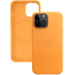 Шкіряний чохол Leather Case (AA) with MagSafe для Apple iPhone 14 Pro (6.1"), Poppy