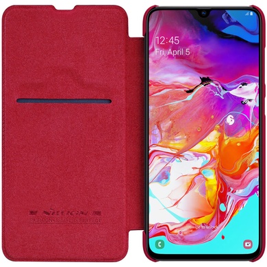 Кожаный чехол (книжка) Nillkin Qin Series для Samsung Galaxy A70 (A705F) Красный