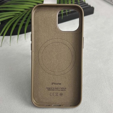 Шкіряний чохол Leather Case (AAA) з MagSafe and Animation для Apple iPhone 15 Pro (6.1"), Light Brown