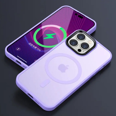 TPU+PC чохол Metal Buttons with MagSafe Colorful для Apple iPhone 13 Pro (6.1"), Фіолетовий