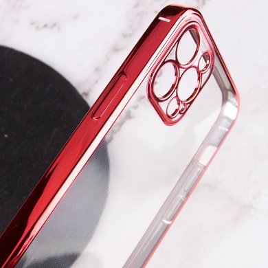 Прозрачный силиконовый чехол глянцевая окантовка Full Camera для Apple iPhone 13 Pro (6.1") Красный