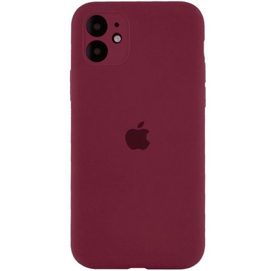 Чехол Silicone Case Full Camera Protective (AA) для Apple iPhone 12 mini (5.4") Бордовый / Plum