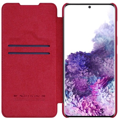 Кожаный чехол (книжка) Nillkin Qin Series для Samsung Galaxy S21 Красный
