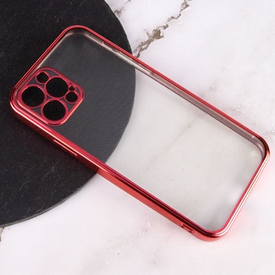 Прозрачный силиконовый чехол глянцевая окантовка Full Camera для Apple iPhone 13 Pro (6.1") Красный