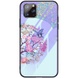 TPU+Glass чехол светящийся в темноте для Apple iPhone 11 Pro (5.8") Бабочка с цветами / Бирюзовый