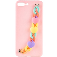 Чехол Chained Heart c подвесной цепочкой для Apple iPhone 7 plus / 8 plus (5.5") Pink Sand