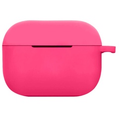 Силиконовый футляр с микрофиброй для наушников Airpods Pro Розовый / Barbie pink