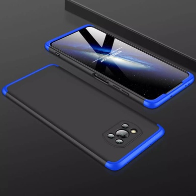 Пластиковая накладка GKK LikGus 360 градусов (opp) для Xiaomi Poco X3 NFC / Poco X3 Pro Черный / Синий
