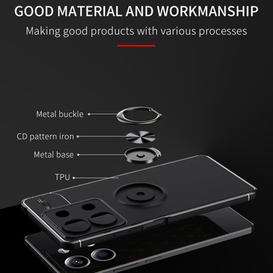 TPU чохол Deen ColorRing під магнітний тримач (opp) для Xiaomi Redmi Note 13 5G, Чорний