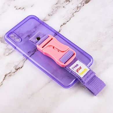 Чехол Handfree с цветным ремешком для Apple iPhone XS Max (6.5") Фиолетовый