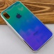 TPU+Glass чехол Gradient Rainbow с лого для Apple iPhone X / XS (5.8") Зеленый