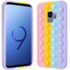 Cиликоновый 3D чехол-антистресс Pop it Bubble для Samsung Galaxy S9 Разноцветный