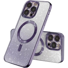 TPU чехол Delight case with MagSafe с защитными линзами на камеру для Apple iPhone 14 Pro Max (6.7") Фиолетовый / Deep Purple